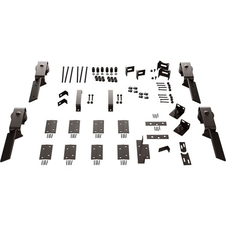 Ekena Millwork Barnfold J-Strap 4-Door Hardware Set for 1 1/4" to 1 3/8" Doors, Bronze Texture GB6007M4HBZ